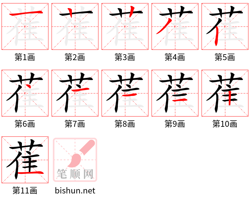 萑 笔顺规范