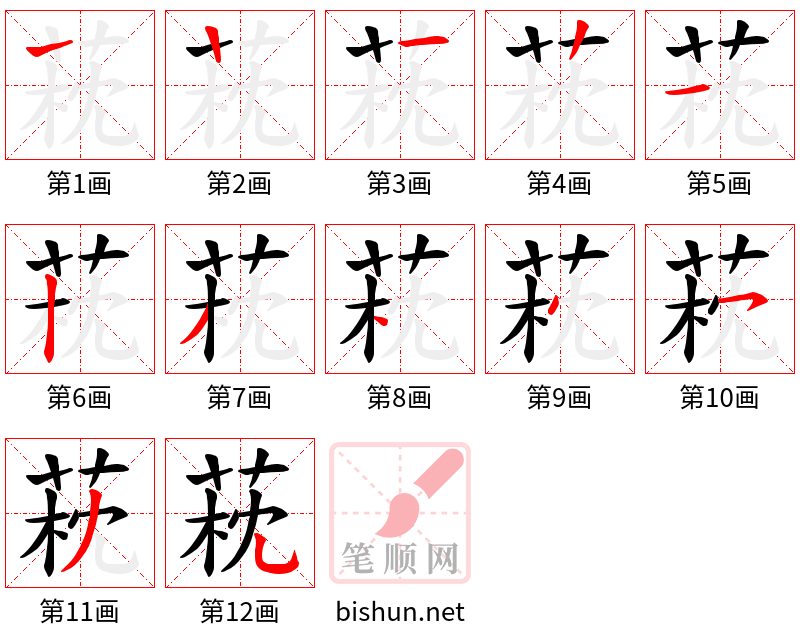 萙 笔顺规范