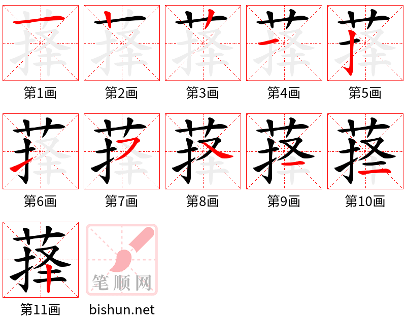 萚 笔顺规范