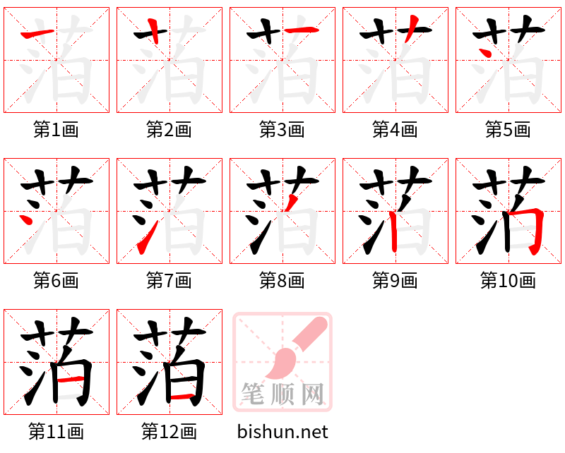 萡 笔顺规范