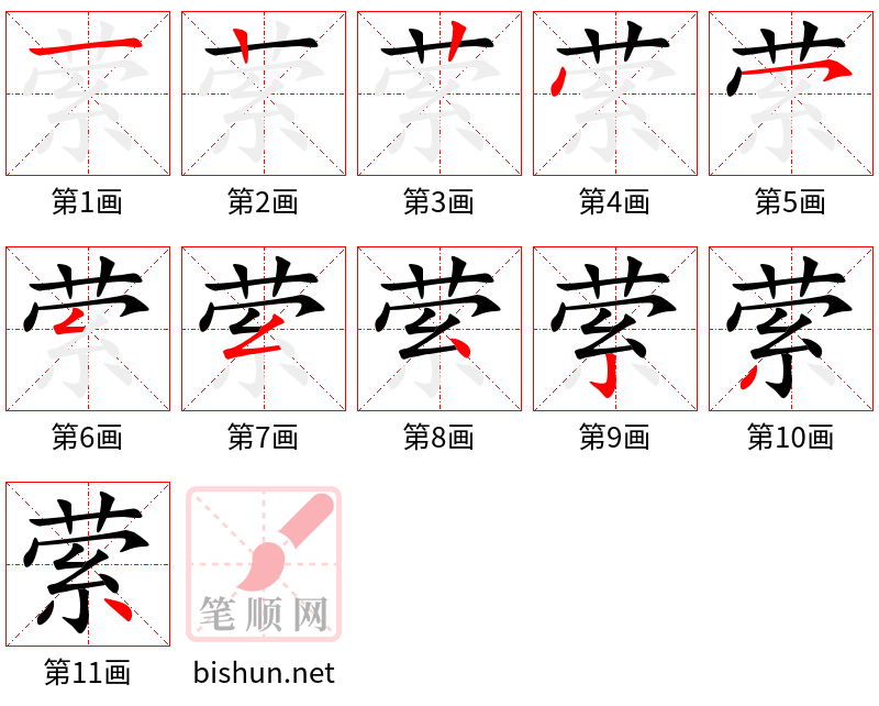 萦 笔顺规范