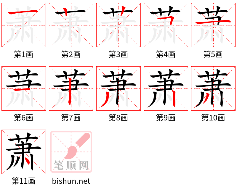 萧 笔顺规范