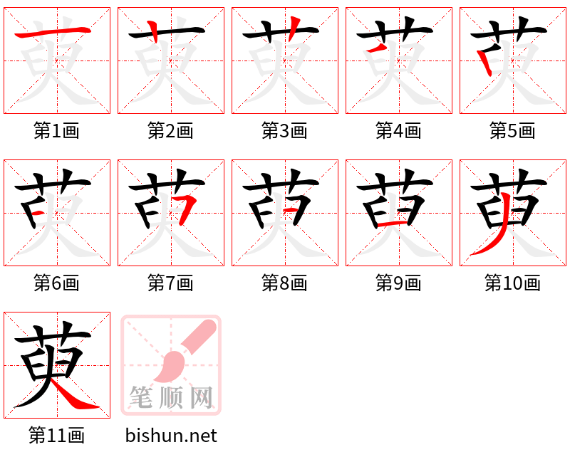 萸 笔顺规范