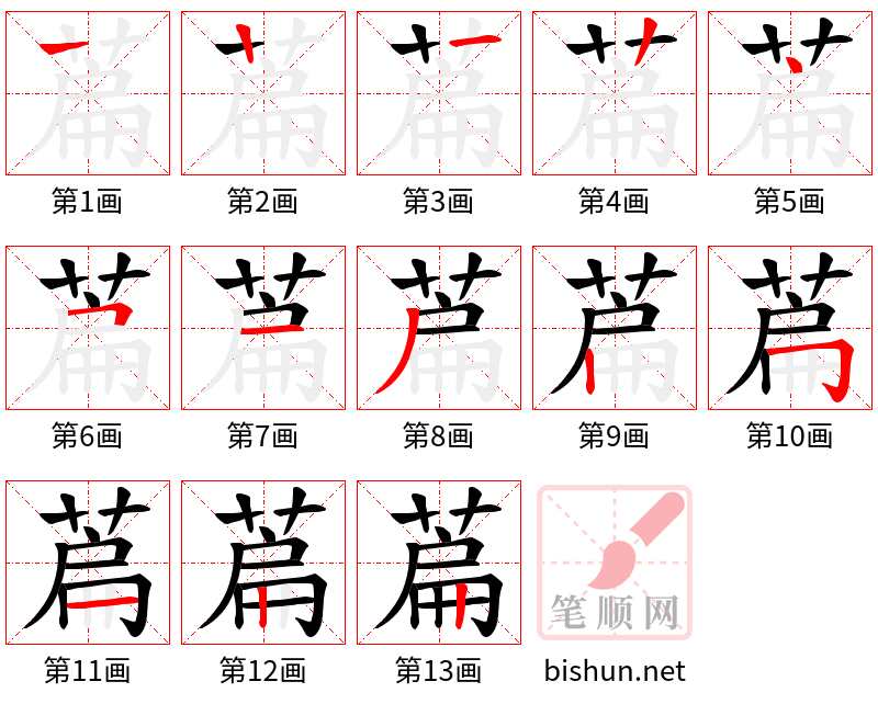 萹 笔顺规范