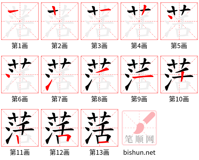 萿 笔顺规范