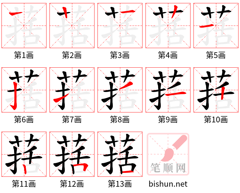 葀 笔顺规范