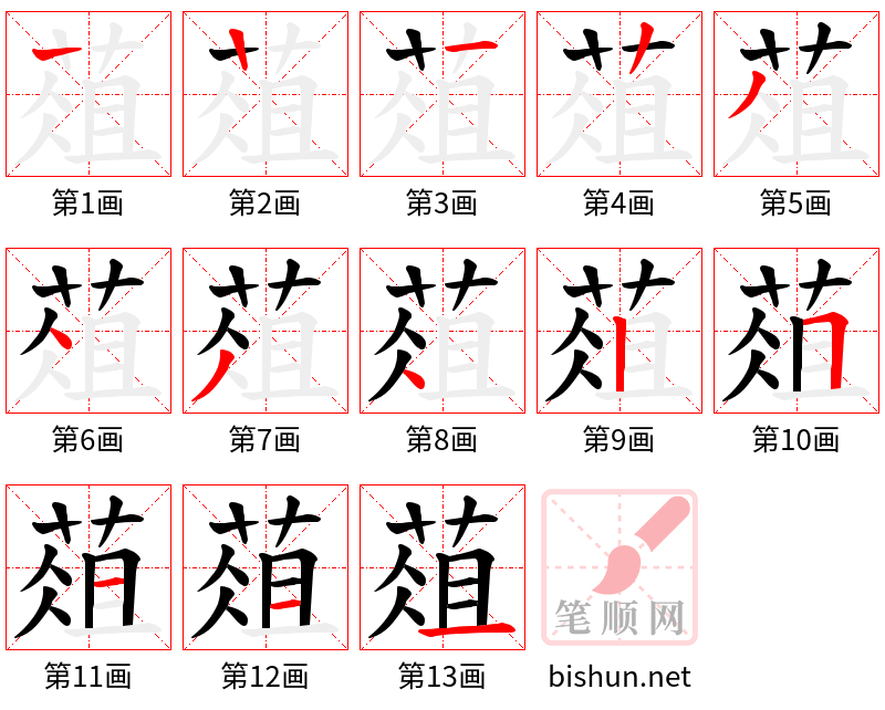 葅 笔顺规范