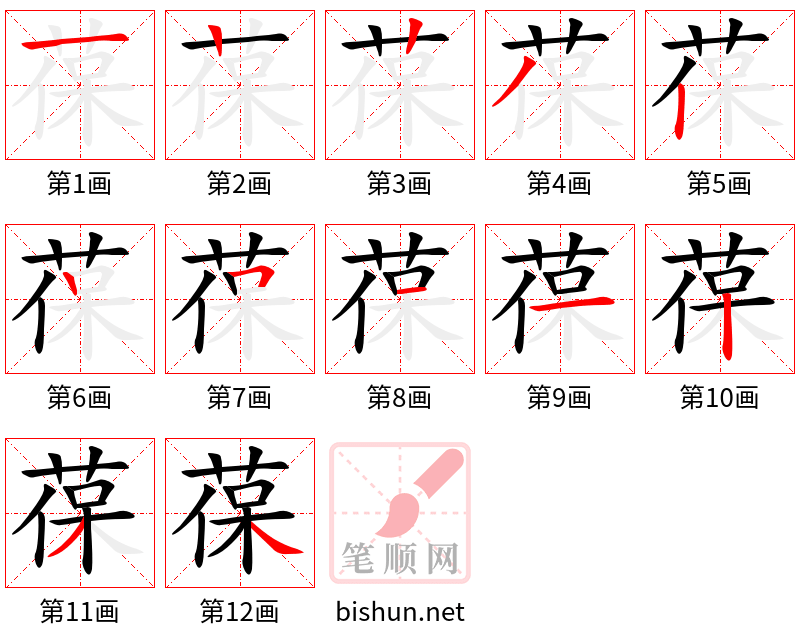 葆 笔顺规范