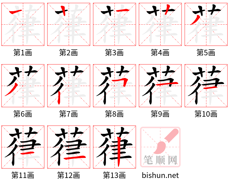 葎 笔顺规范