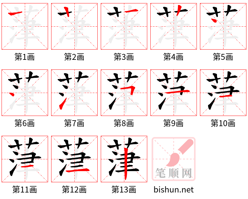 葏 笔顺规范