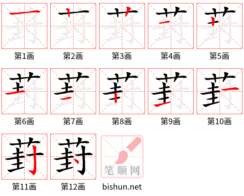 葑 笔顺规范