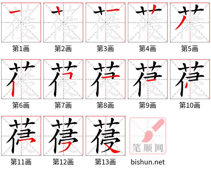 葠 笔顺规范