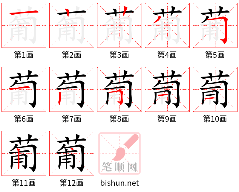 葡 笔顺规范