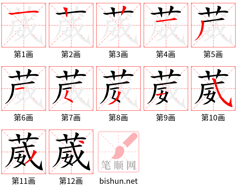 葳 笔顺规范