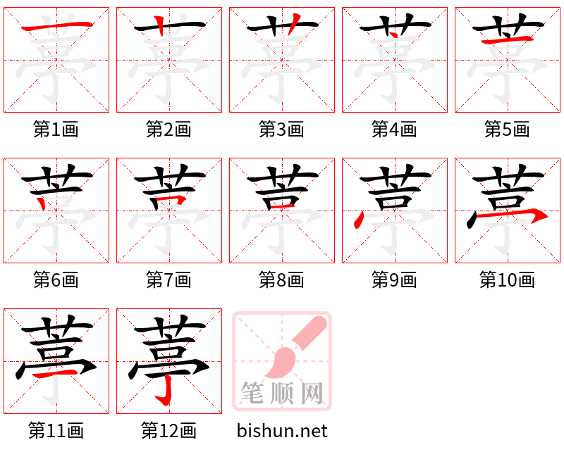 葶 笔顺规范