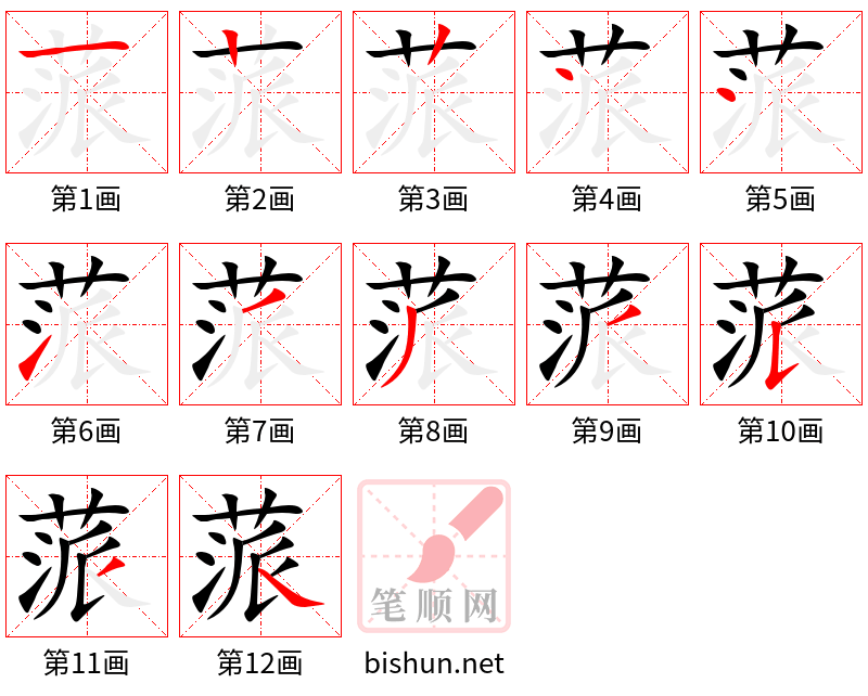 蒎 笔顺规范