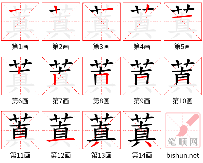 蒖 笔顺规范