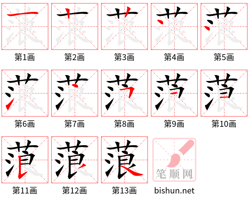 蒗 笔顺规范