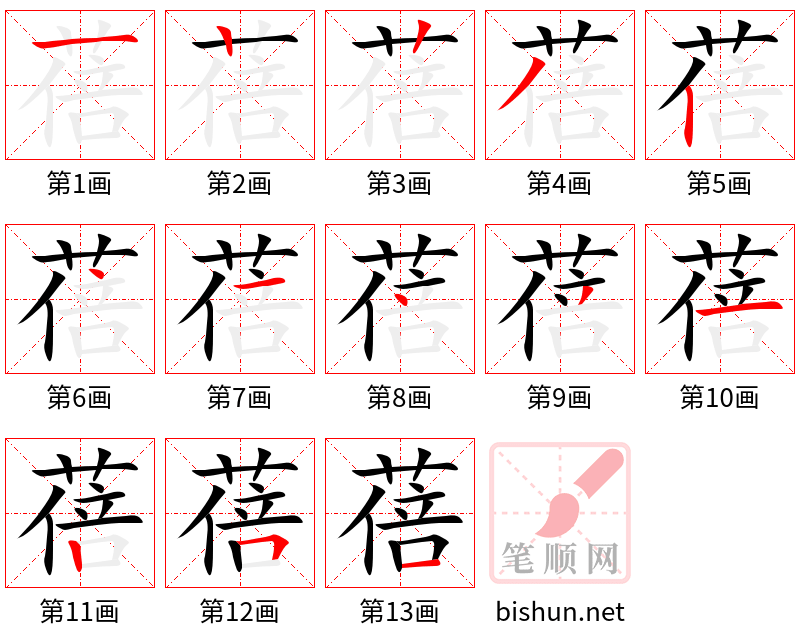 蓓 笔顺规范