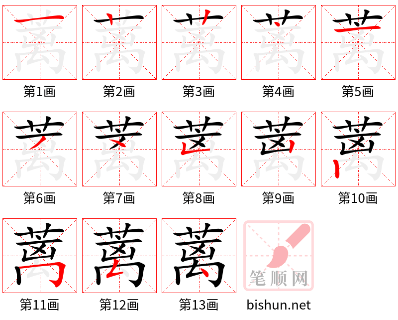 蓠 笔顺规范