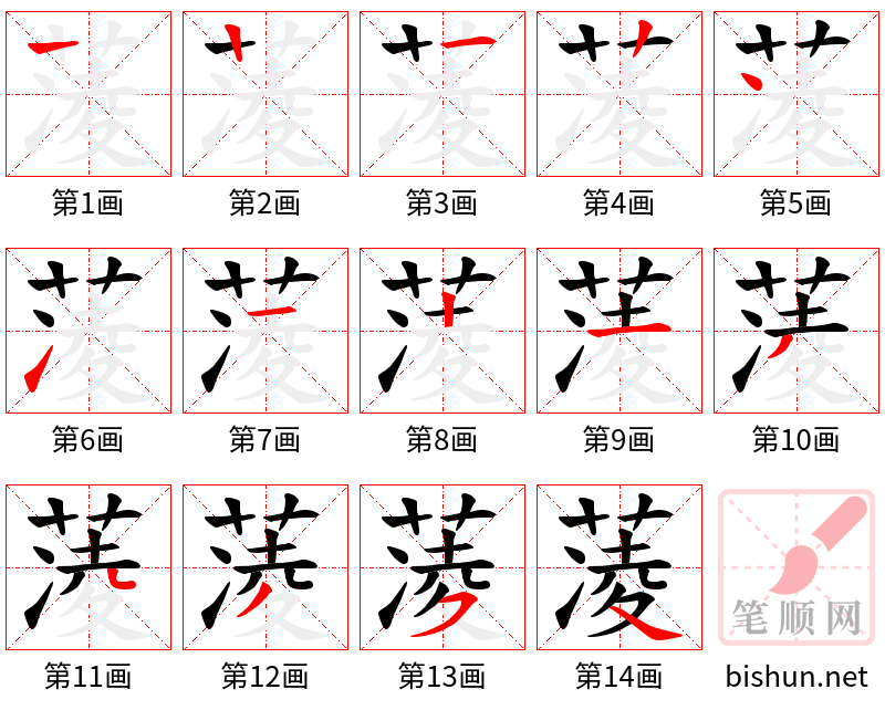 蓤 笔顺规范