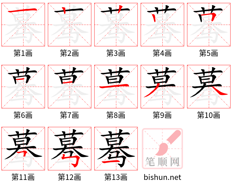 蓦 笔顺规范