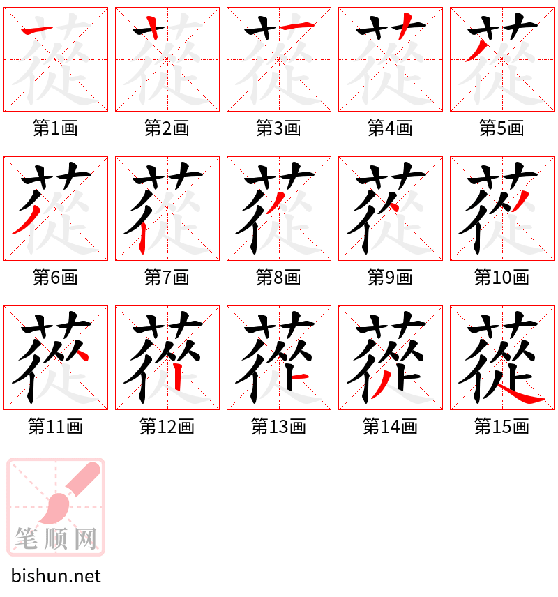 蓯 笔顺规范