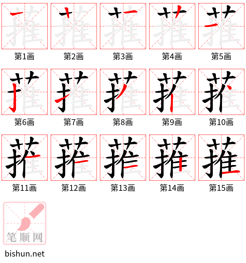 蓷 笔顺规范