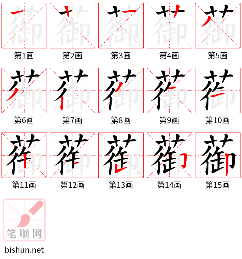 蓹 笔顺规范