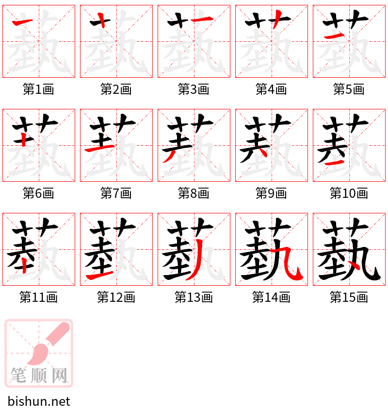 蓺 笔顺规范