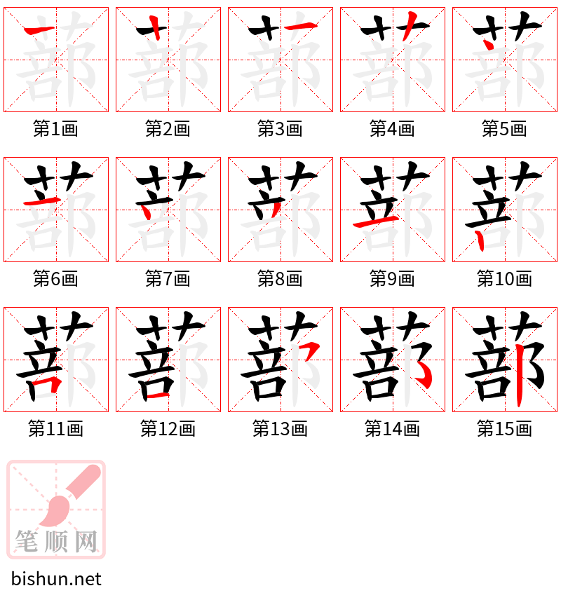 蔀 笔顺规范