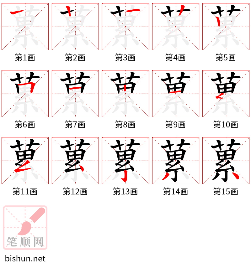 蔂 笔顺规范