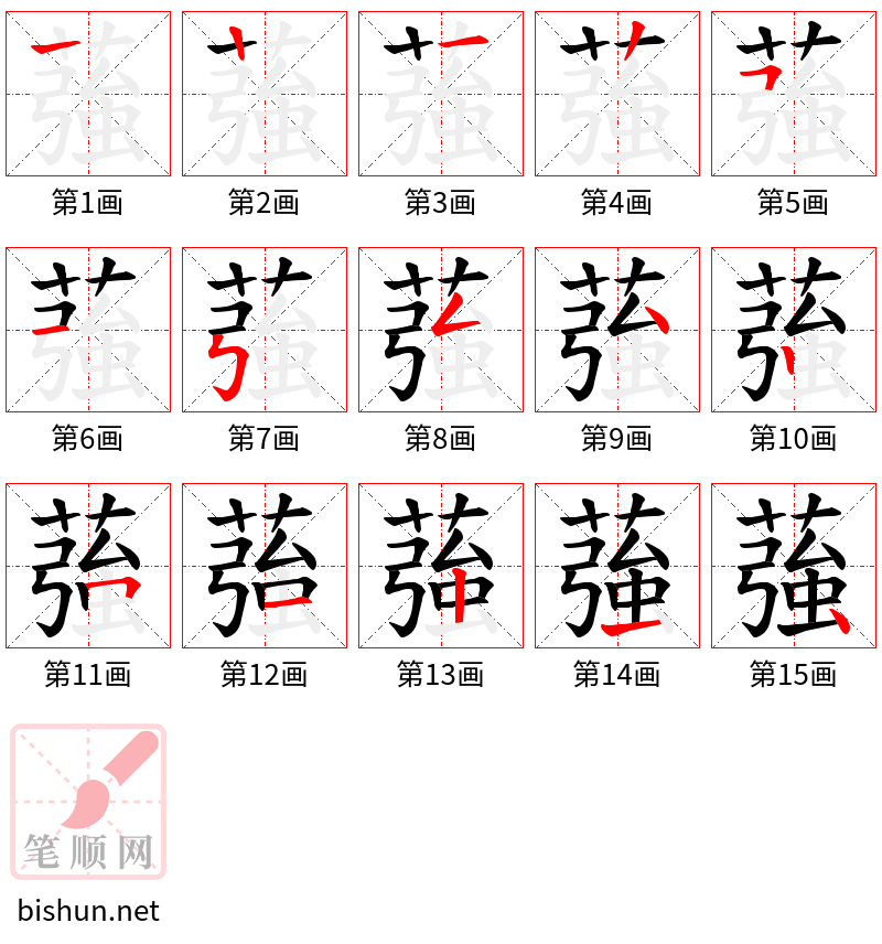 蔃 笔顺规范