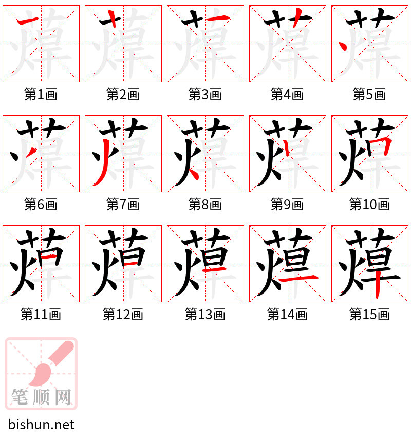 蔊 笔顺规范