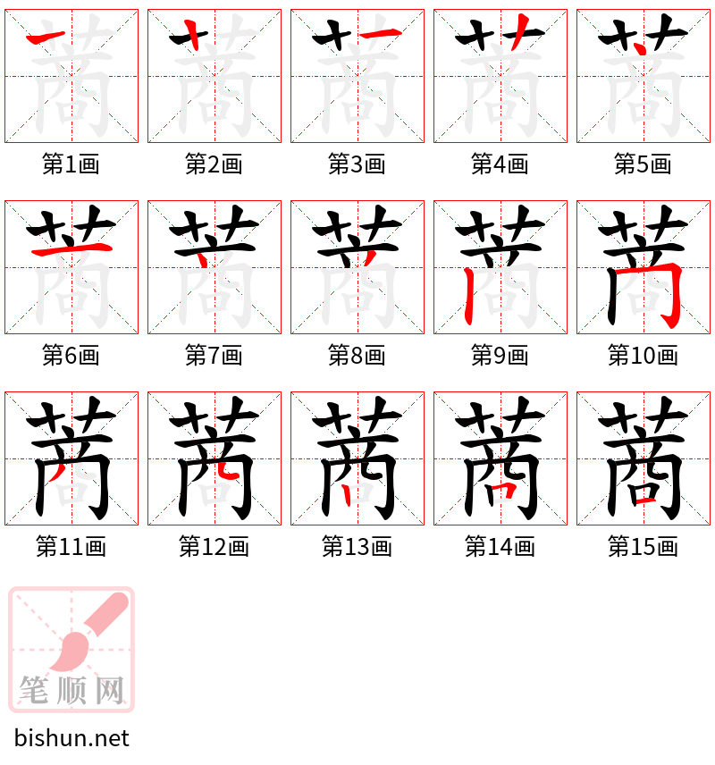 蔏 笔顺规范