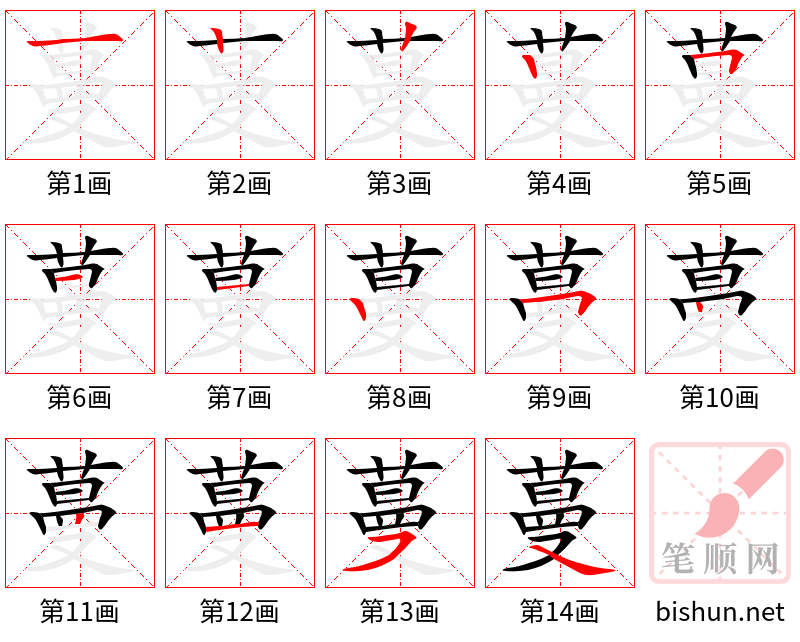 蔓 笔顺规范