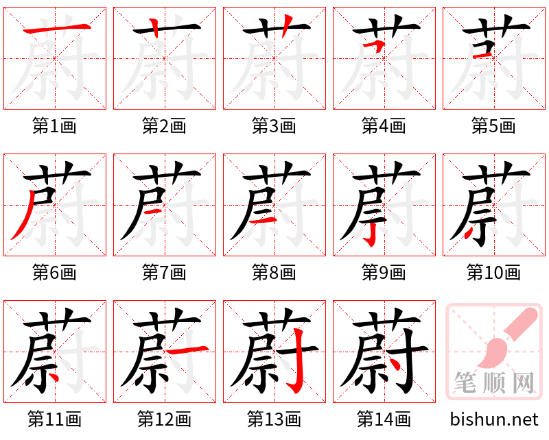 蔚 笔顺规范