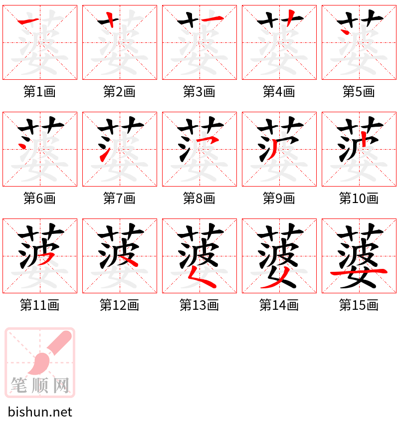 蔢 笔顺规范