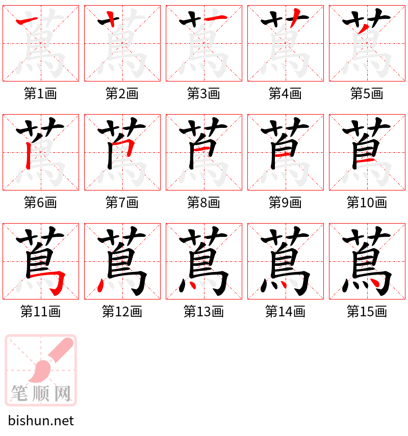 蔦 笔顺规范