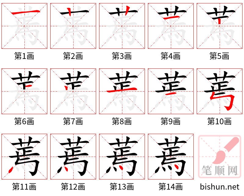 蔫 笔顺规范