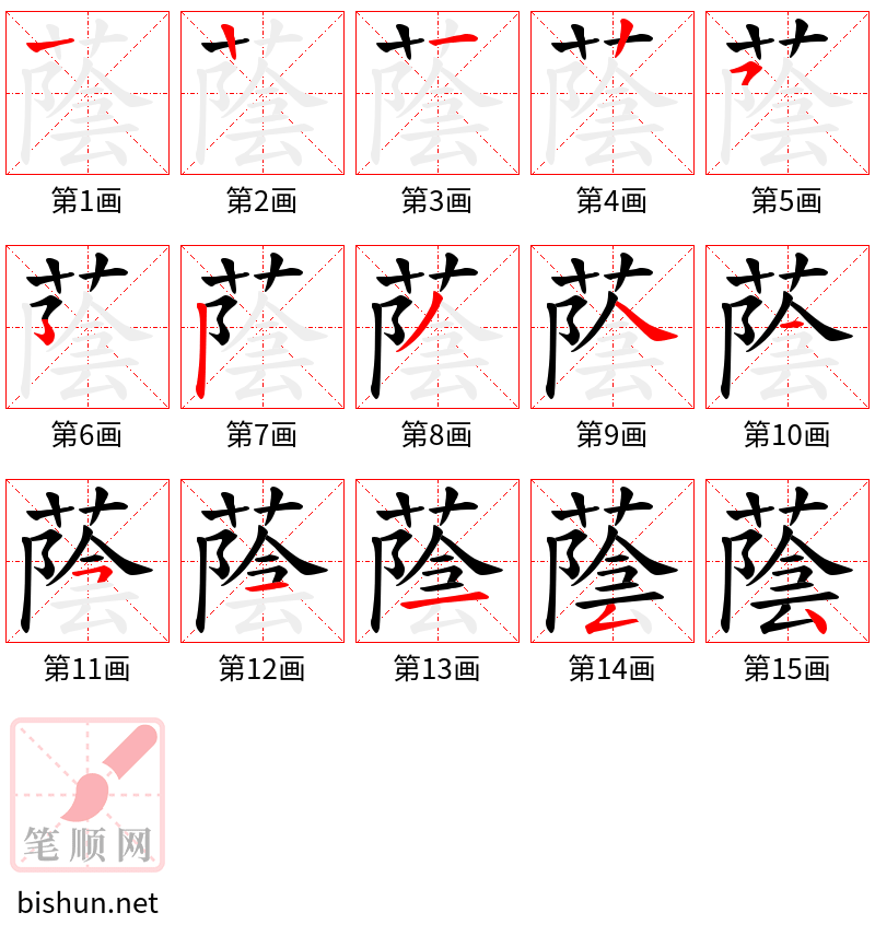 蔭 笔顺规范