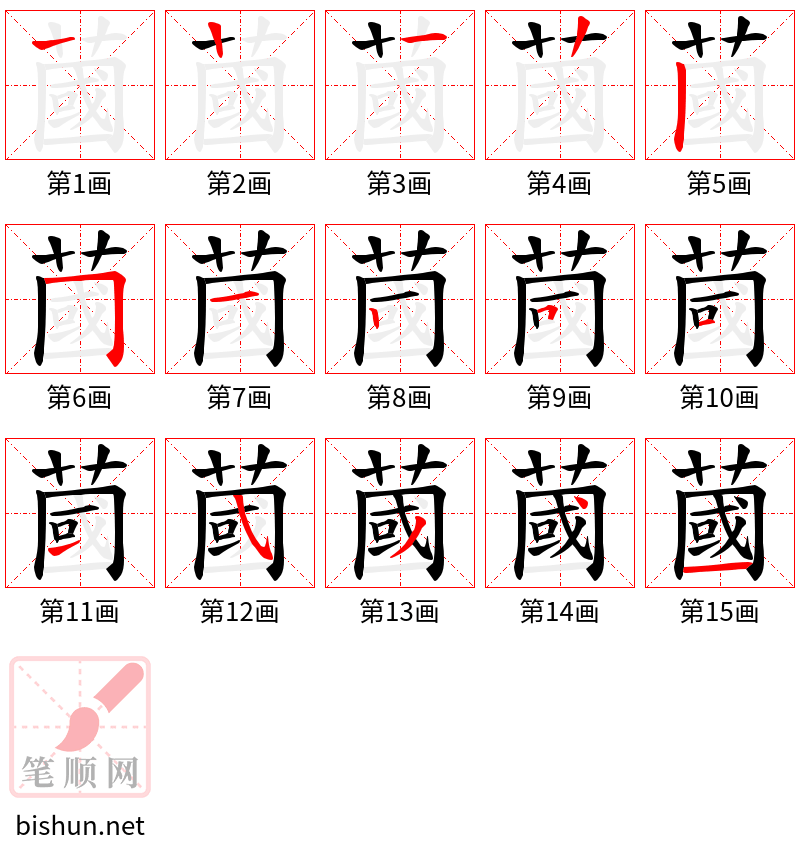 蔮 笔顺规范