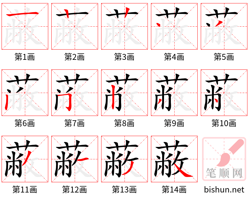 蔽 笔顺规范