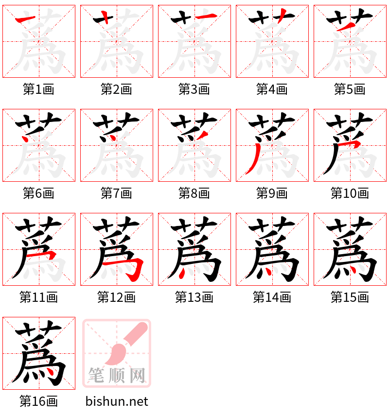 蔿 笔顺规范