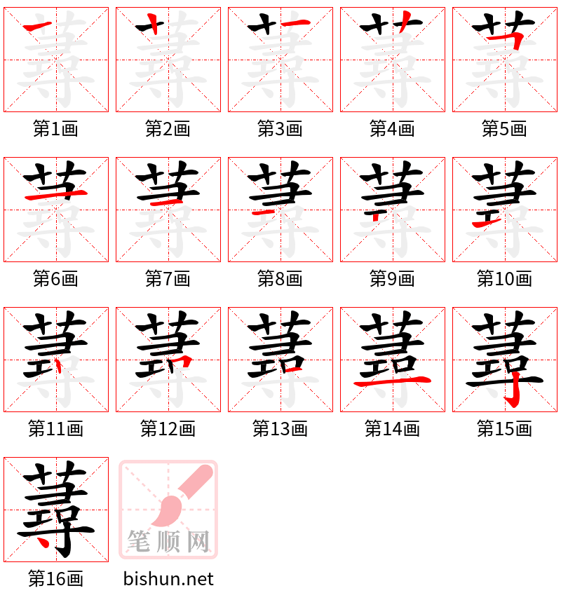 蕁 笔顺规范