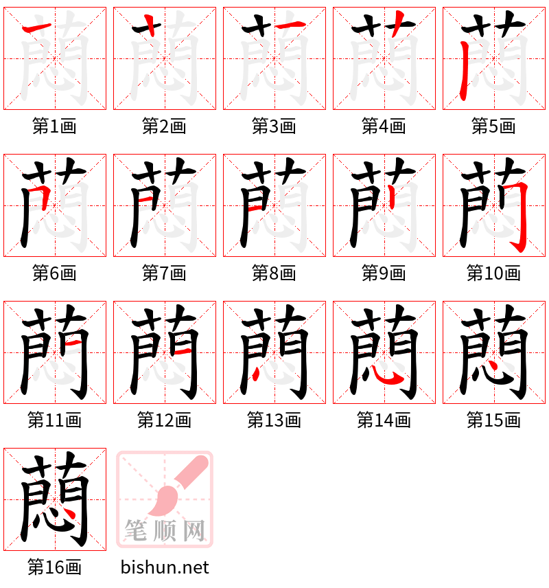 蕄 笔顺规范