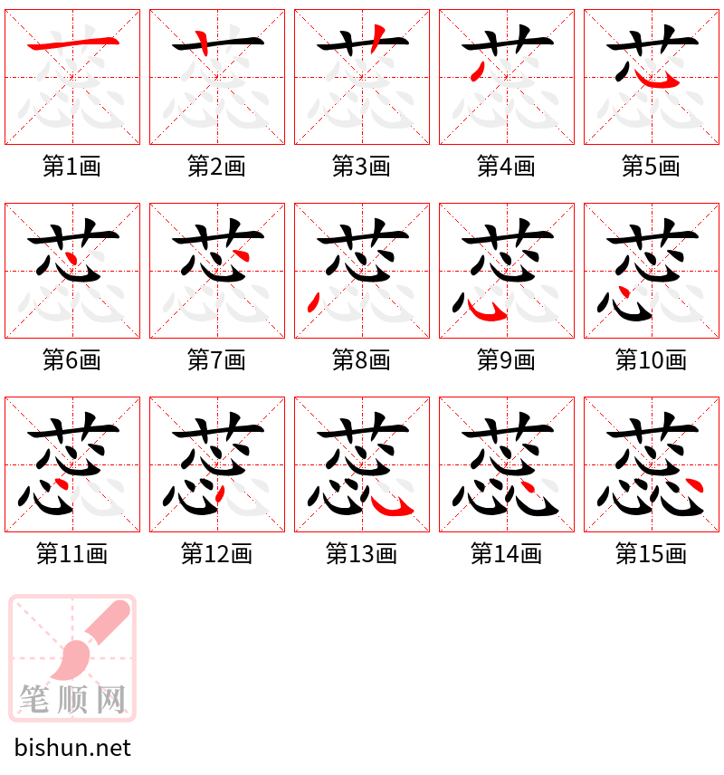 蕊 笔顺规范