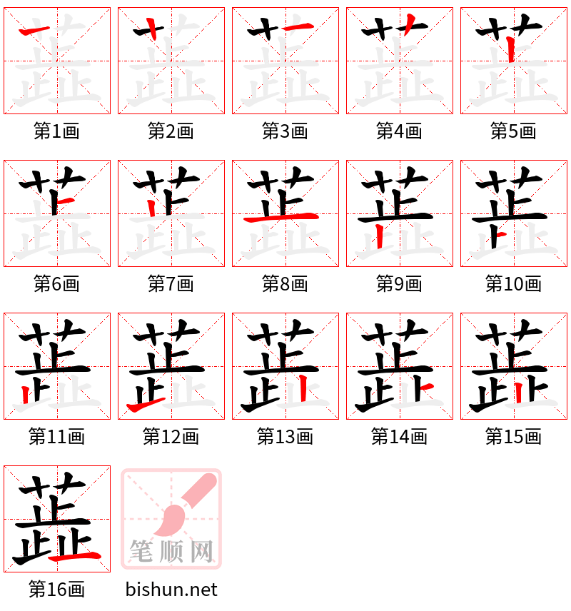 蕋 笔顺规范