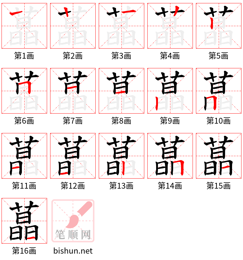 蕌 笔顺规范