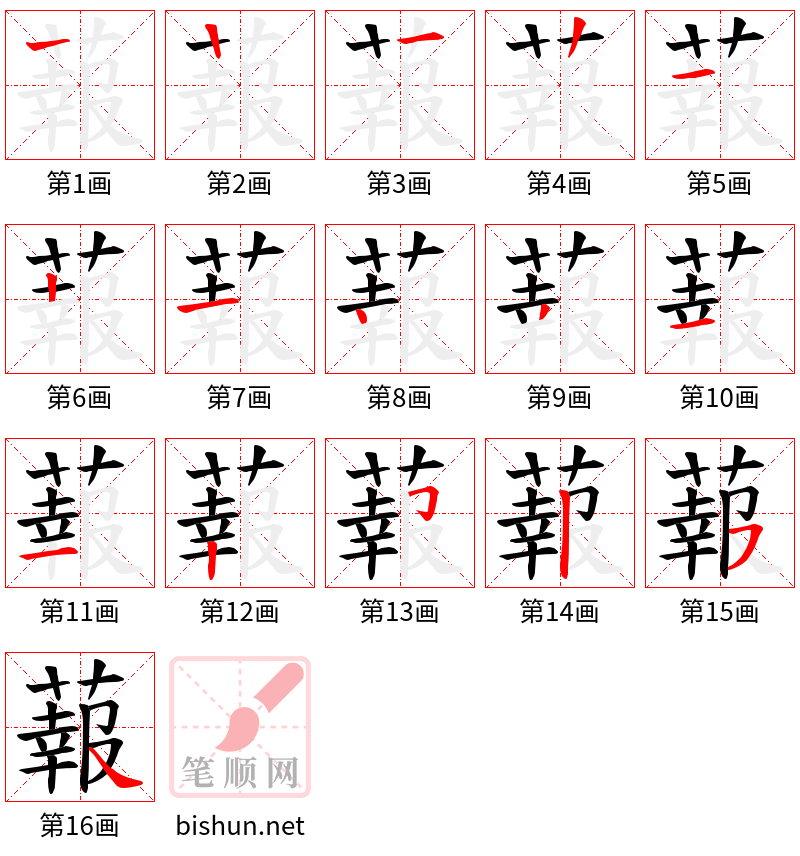 蕔 笔顺规范